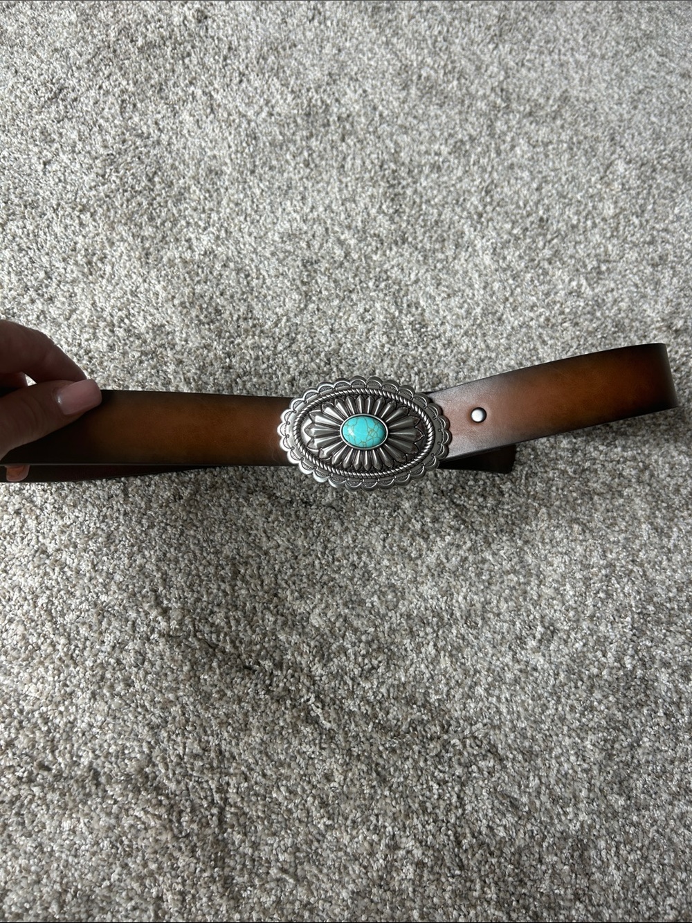 Artiat Belt with Silver & Turquoise Buckle